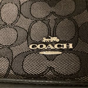 Authentic Coach Canvas Purse With Matching Wallet. Charcoal Grey/Black In Color.